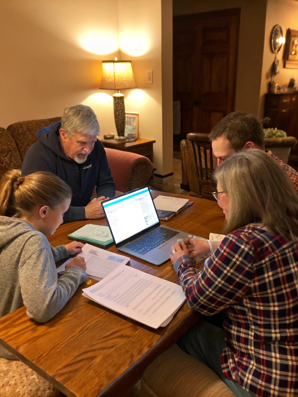 Female concierge advisor consulting with a family about their after-loss options